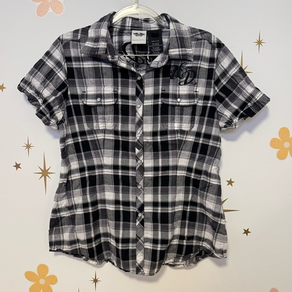 Harley-Davidson Tops - Harley Davidson Plaid Flannel Tee